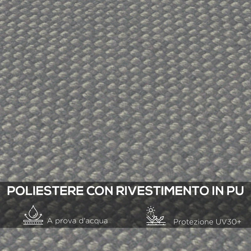 Outsunny Telo di Ricambio per Pergola da Giardino 3x3 m con 16 Fori di Drenaggio, 297x297 cm, Grigio