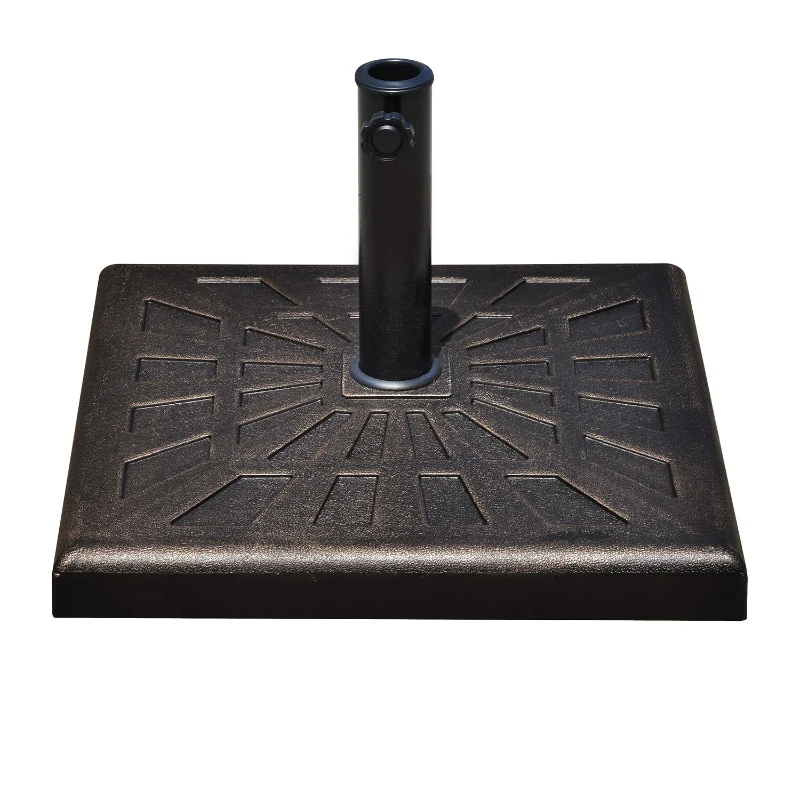 Outsunny Base per Ombrellone Quadrata in Resina per Pali da Ø3.8/4.8cm, 47x47x32cm