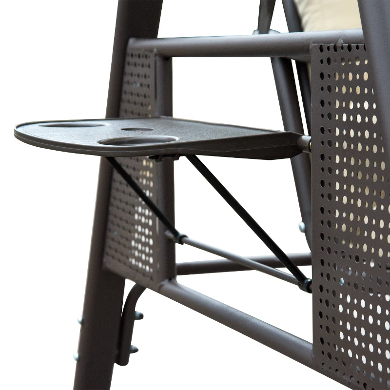 Outsunny 3-Sitzer Hollywoodschaukel mit Sonnendach Beige+Braun 121×208×172 cm