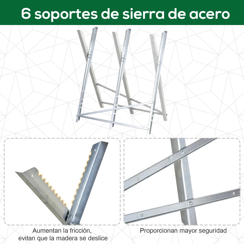 DURHAND Caballete para Sierra Plegable Caballete Motosierra con Estructura Triangular de Metal Carga 100 kg 83x83x79 cm Plata