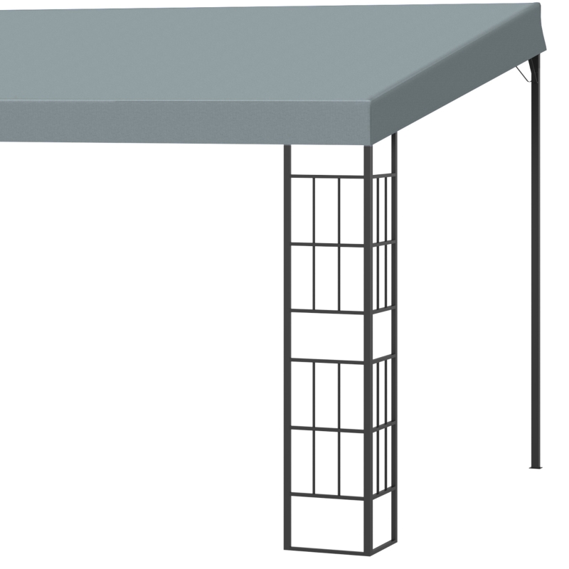 Outsunny Pergola 4 x 3 m Gartenpavillon Pavillon Überdachung Zelt Metall Polyester Grau