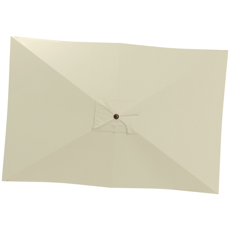 Outsunny Toldo de Recambio de Sombrilla de 3x2 m Toldo de Repuesto para Sombrilla con Ventilación Superior Anti-UV 50+ Beige