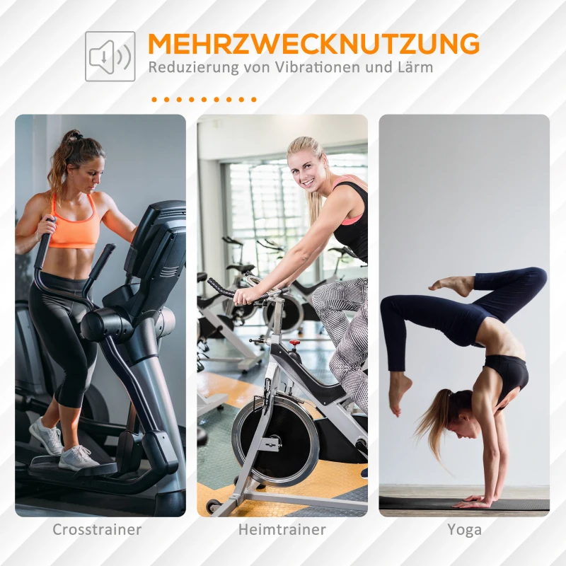 HOMCOM Mata ochronna antypoślizgowa pod sprzęt fitness 4 mm grubości 200x100 cm Czarna