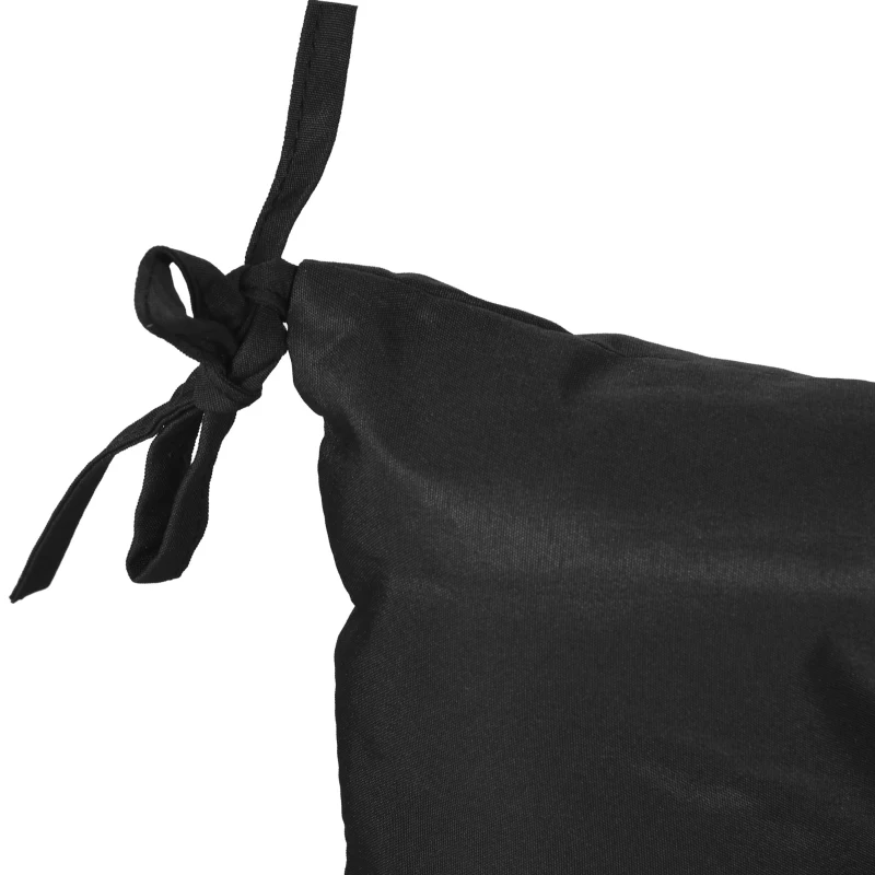 Outsunny Conjunto de 2 Cojines para Silla 50x98x8 cm con Respaldo 6 Cordones de Fijación para Jardín Terraza Balcón Negro