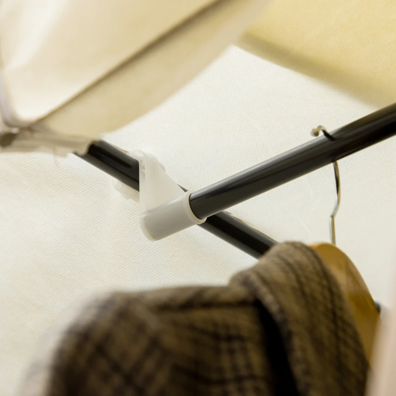 HOMCOM Szafa z tkaniny, rozwiązanie do przechowywania, 8 półek, 2 drążki na ubrania, kremowa