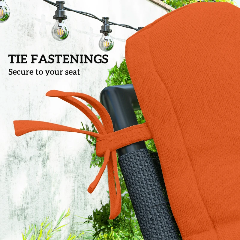 Outsunny Set of Two Padded Outdoor Seat Cushions - Orange