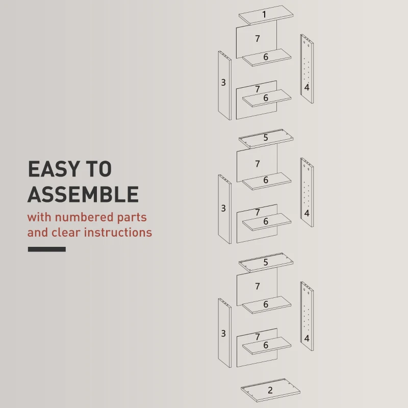 HOMCOM 260 Narrow CD Storage Unit - Grey