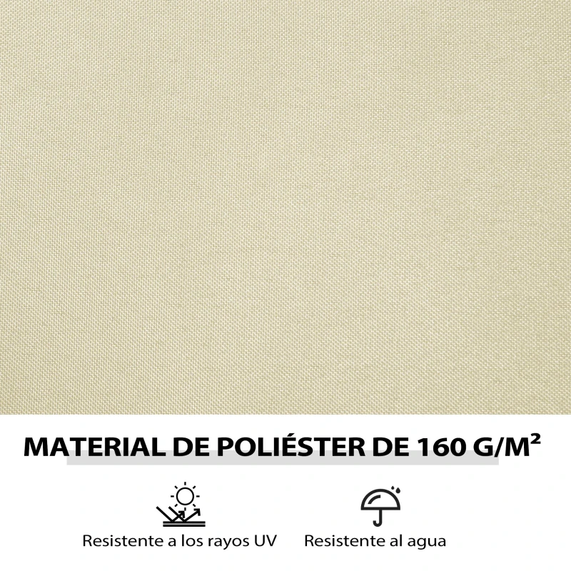 Outsunny Paredes Laterales de Sustitución para Pérgola 4x3 m con Protección UV Ventanas Transparentes y Cortinas Ajustables Crema