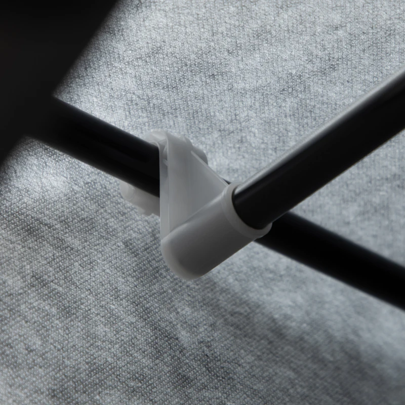 HOMCOM Schrank aus Stoff, Aufbewahrungslösung, 8 Regale, 2 Kleiderstangen, Dunkelgrau