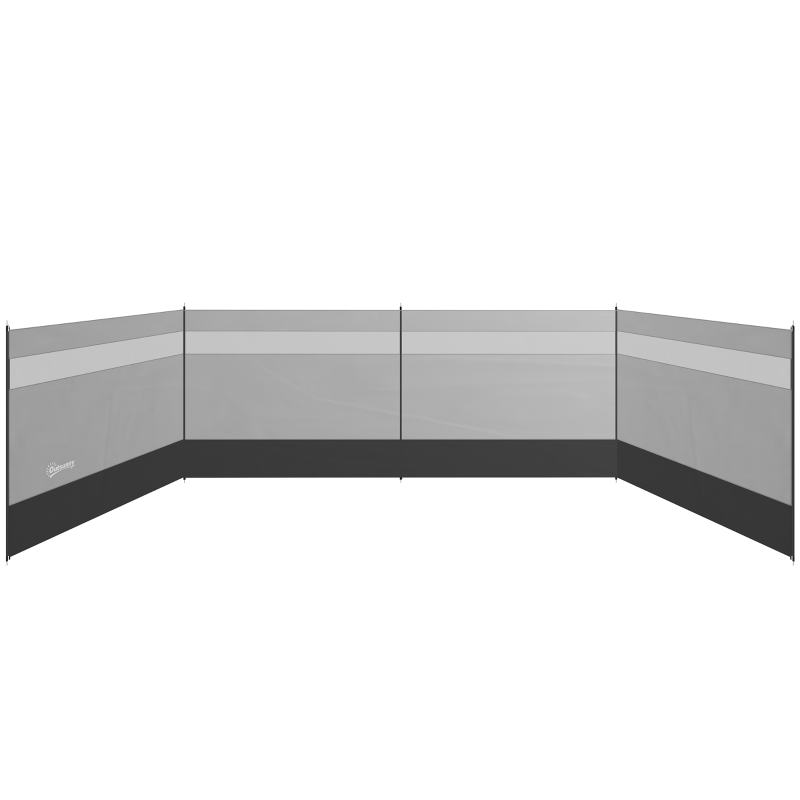 Outsunny Parawan z oknem przepuszczającym światło i torbą, stalowe słupki, 725x140cm, Szary