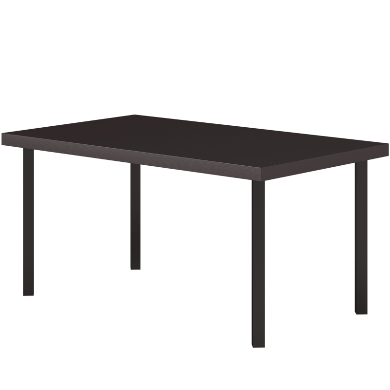 Outsunny Metal Garden Coffee Table, Rectangular Outdoor Side Table with Woodgrain Tabletop, Foot Pads for Outside, Garden, Balcony, Porch, 95 x 55 x 46cm, Brown