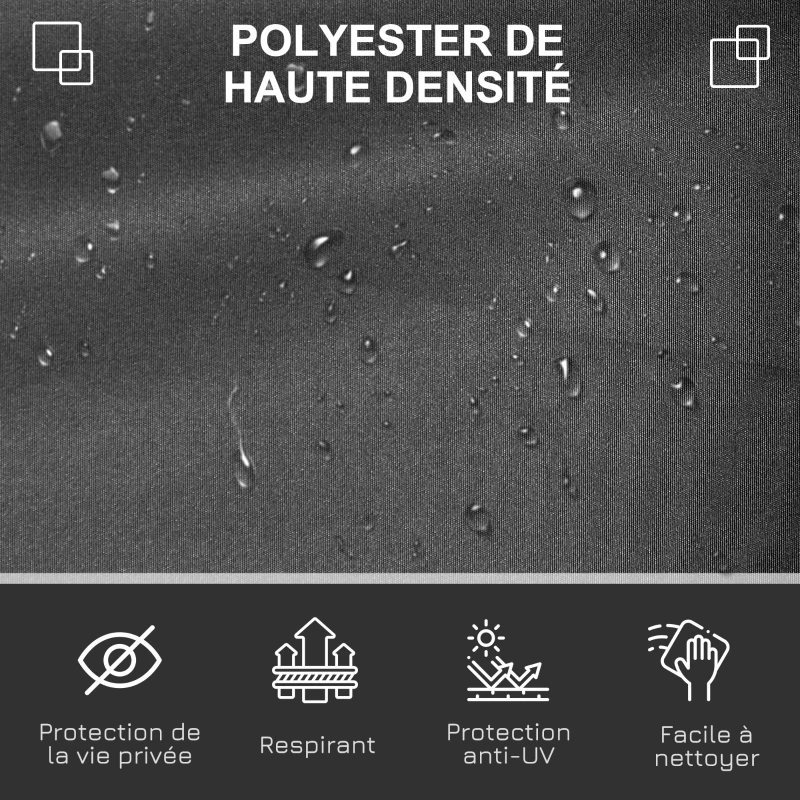 Outsunny Store latéral brise-vue paravent rétractable 3 x 1,6 m métal polyester imperméable anti-UV haute densité 180 g/m² gris