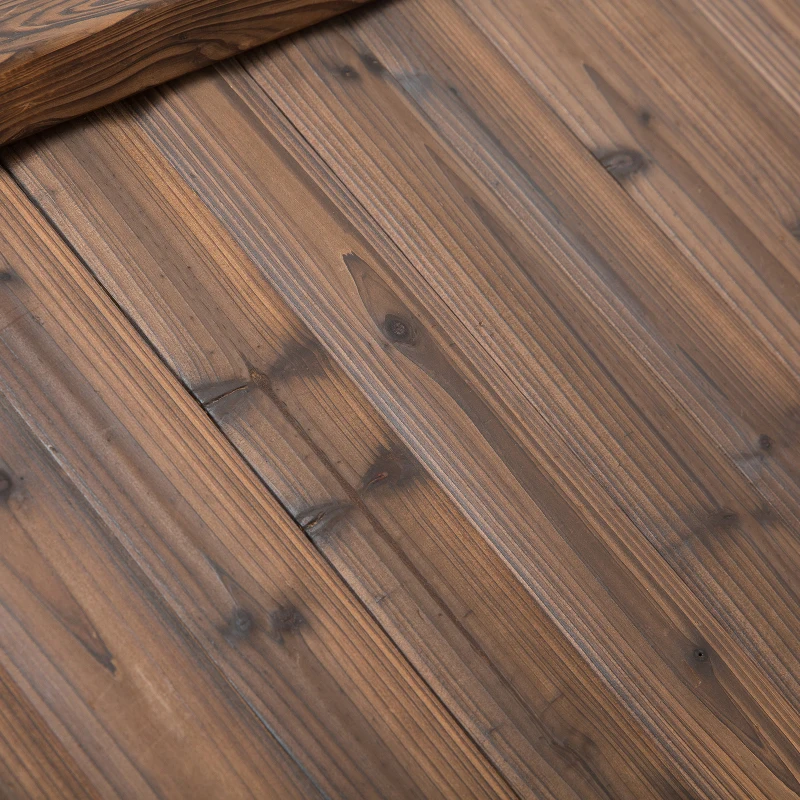 Outsunny Gartenbrunnen, Zierbrunnen, Springbrunnen, Wasserfall, Regulierbar, Massivholz, Braun, 68 x 57 x 118 cm