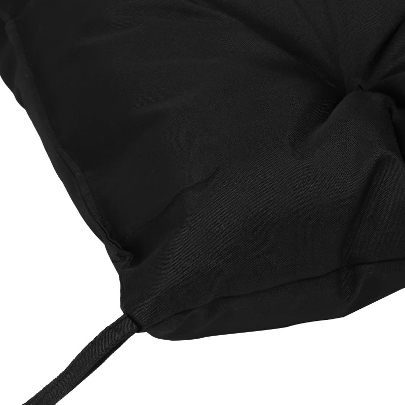 Outsunny Cojín para Banco con Respaldo 100x98x8 cm de 2 Plazas con Cordones de Fijación para Jardín Terraza Balcón Exterior Negro