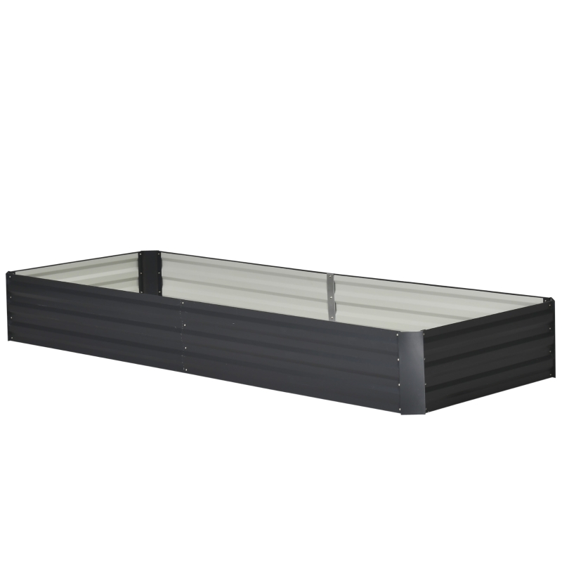 Outsunny Stahl-Hochbeet, offener Boden, einfacher Aufbau, 95L x 90,5B x 29,8H cm, Grau