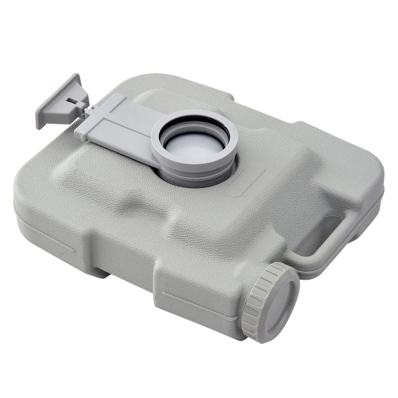 HOMCOM Inodoro Portátil con Tanques Dobles de 10L Estructura en Plástico PE para Camping y Senderismo 36x42x30 cm Gris