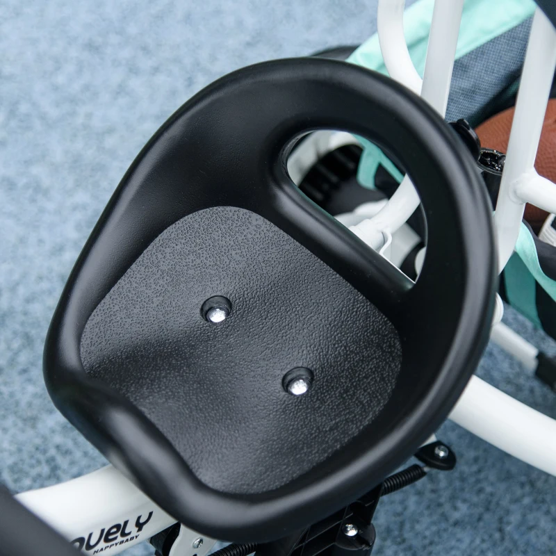 HOMCOM Triciclo Evolutivo para Niños de 1-5 Años con Toldo Plegable Mango Telescópico y Cinturón de Seguridad Verde Mint