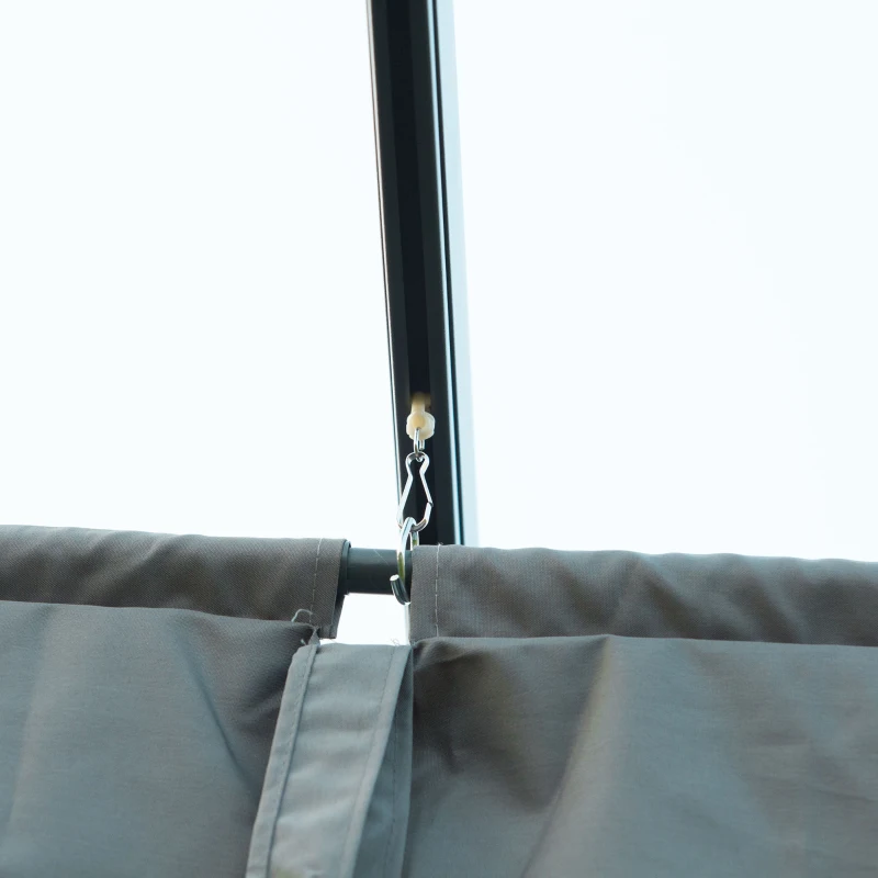 Outsunny Pergola 3x2m Garten Pavillon, Terrassendachung aus Metall, Gartenpavillon mit verstellbares Dach, Freistehend, Sonnenschutz für Terrasse und Garten, Grau