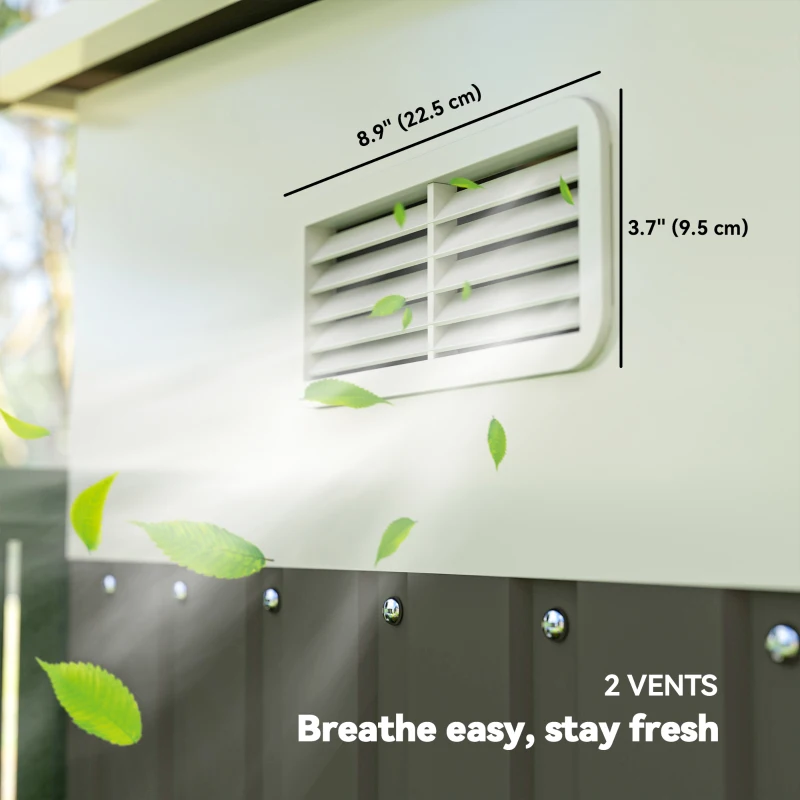 Outsunny Abrigo de Jardim 8,9 m² 280x345x201 cm Abrigo de Exterior de Aço para Armazenamento com Portas e 2 Janelas Cinza