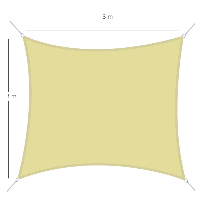 Outsunny Voile d'ombrage rectangulaire 4x6m toile ombrage extérieur protection anti-UV pour jardin terrasse patio balcon, sable