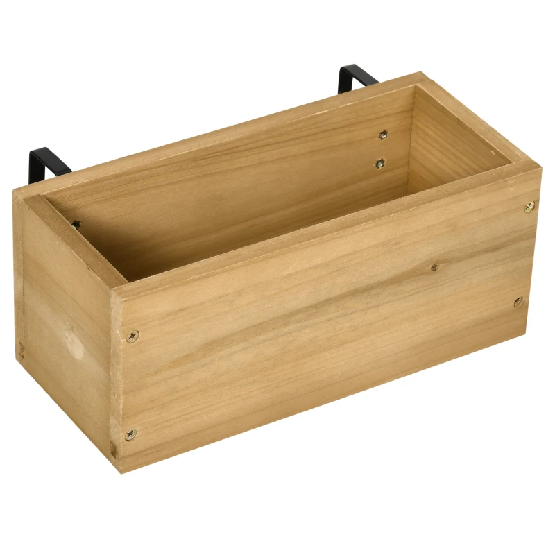 Outsunny Blumenkasten-Set, Wandmontage, frei versetzbar, Massivholz, 60 x 16 x 80 cm