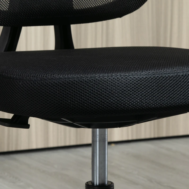 Vinsetto Sedia da Ufficio Ergonomica con Supporto Lombare e Altezza Regolabile, 45x45x78-88 cm, Nero