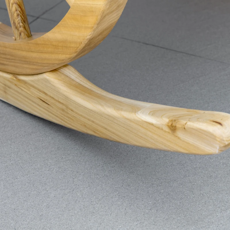 Outsunny Wooden Adirondack Rocking Chair Reclining Armchair Outdoor Garden Furniture Patio Porch Rocker - Natural