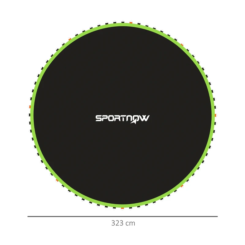 SPORTNOW Replacement Trampoline Mat with Spring Pull Tool, 72 V-Hooks, for 12ft Trampoline using 14cm Springs, Green