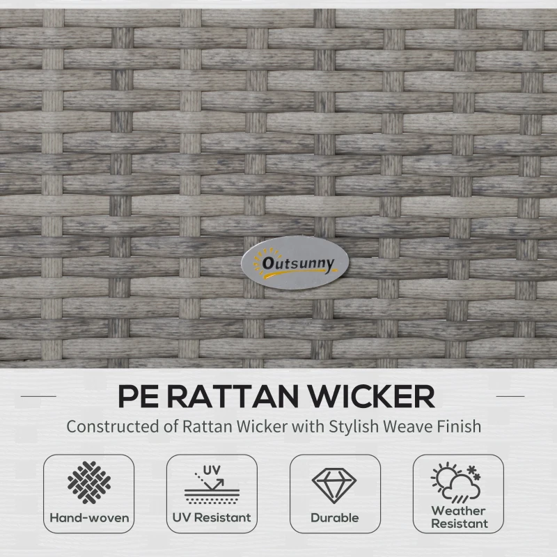 Outsunny 4 PCs Rattan Wicker Sofa Set Outdoor Conservatory Furniture w/ Side Storage Box