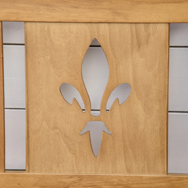 Outsunny Two-Seater Wooden Storage Bench - Natural Finish