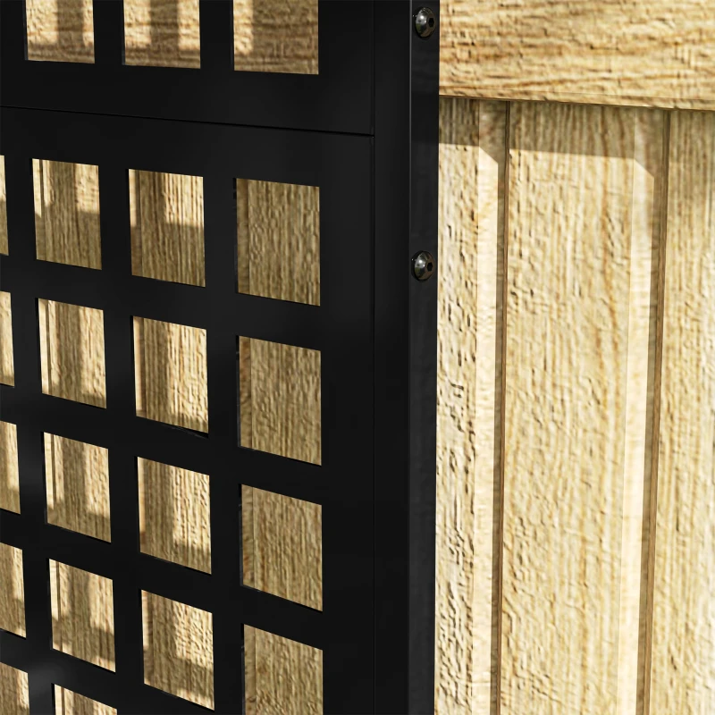 Outsunny Blumenkasten mit Gitter, Sichtschutz, erhöhtes Gartenbeet aus verzinktem Stahl, für Rankenpflanzen, 89x40x178cm, Schwarz