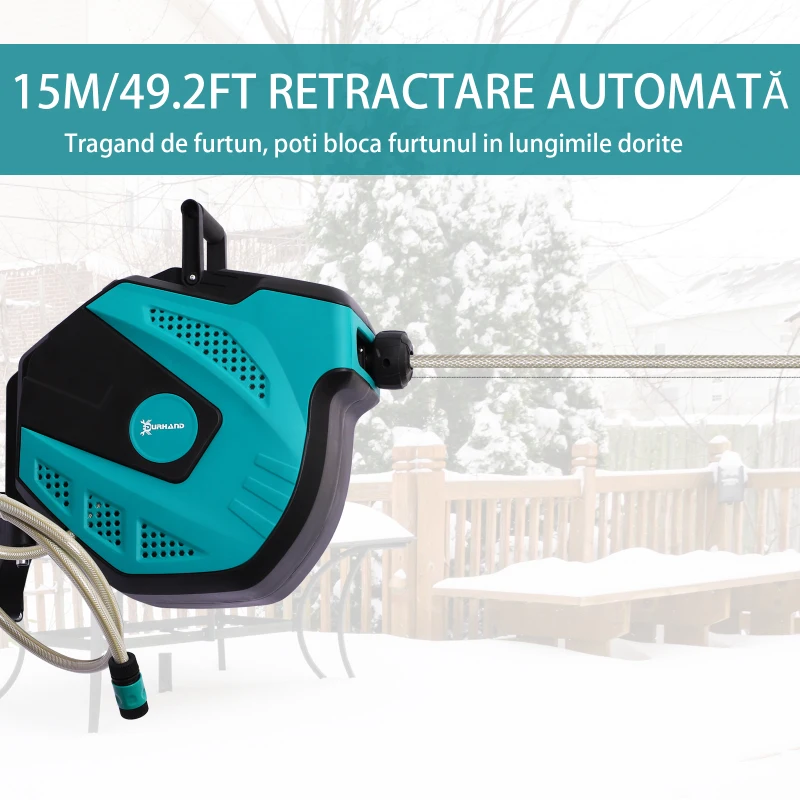 Tambur Retractabil DURHAND cu Furtun 15 m si 7 Moduri(m-6)