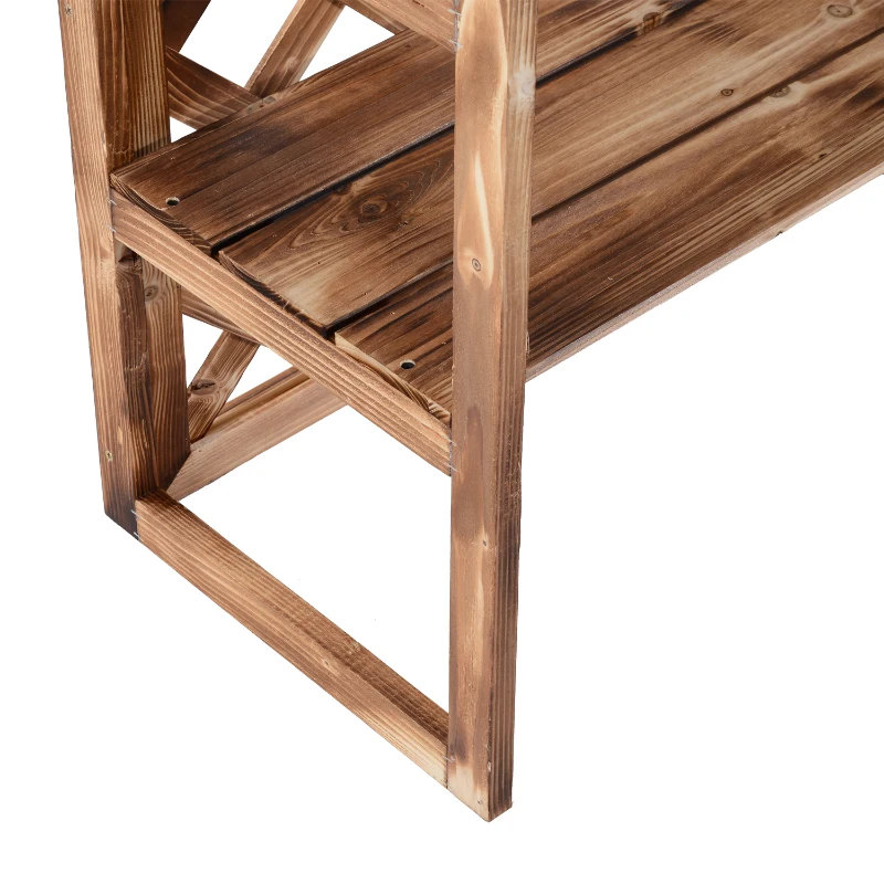 Outsunny Blumenständer Blumenregal Pflanzregal Blumenbank 3 Etagen Tannenholz (Modell8)