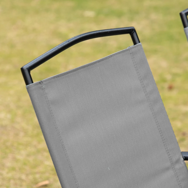 Outsunny Gartenmöbel-Set 8-teilig mit großem Sonnenschirm, Tisch Abm. 140L x 90B x 70H cm und Klappstühlen für 6 Personen - Epoxidharzstahl Textilen Polyester Grau