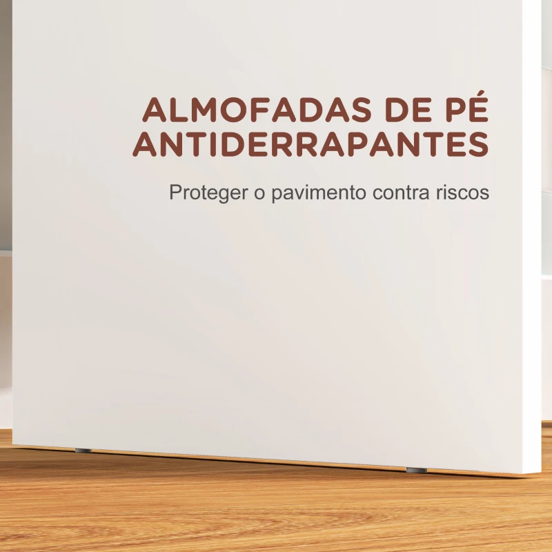 HOMCOM Toucador de Maquilhagem com Espelho Toucador com 2 Gavetas 3 Compartimentos Toucador para Dormitório 75x38x135 cm Branco