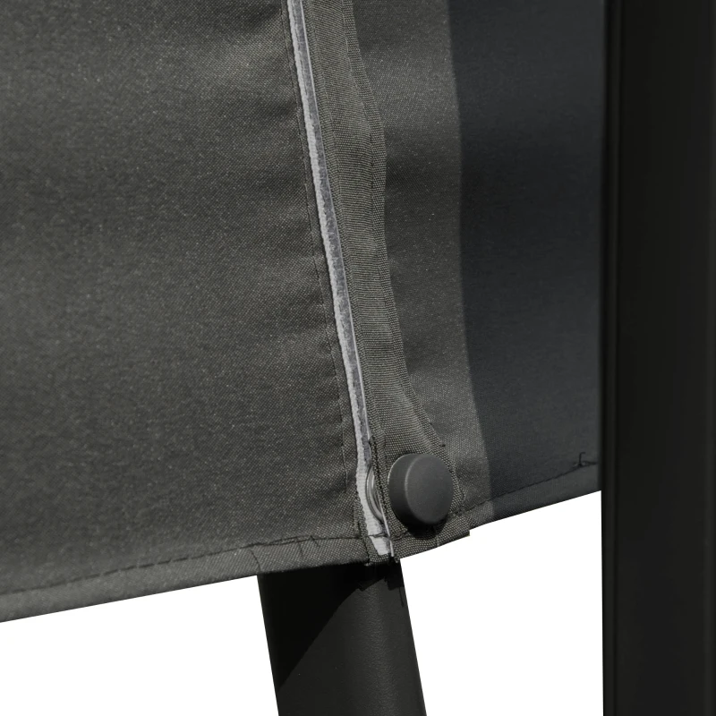 Outsunny Cantilever Parasol 360 Degree Rotation Angle Adjustment Outdoor Market Garden Umbrella - Dark Grey