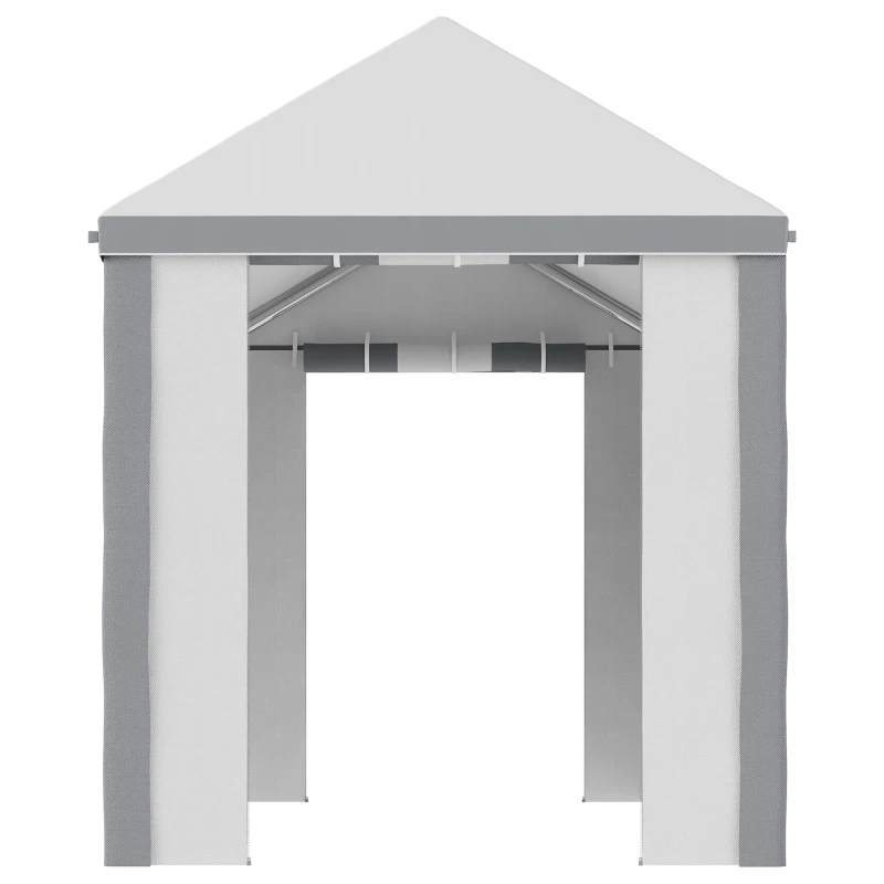 Outsunny Gartenpavillon PE-Planen Seitenwände abnehmbar 2 Kathedralenfenster + 2 Rolltüren 3 x 2 x 2,55 m