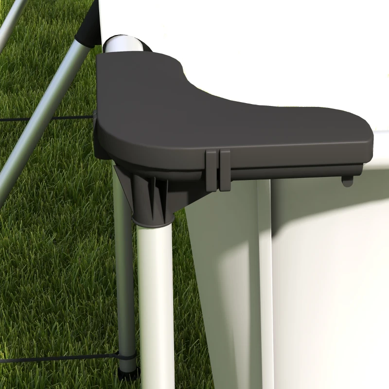 Outsunny Aufstellpool Rechteckiger Stahlrahmen mit Filter, Pumpe und Reparaturset 472L x 282B x 80Hcm