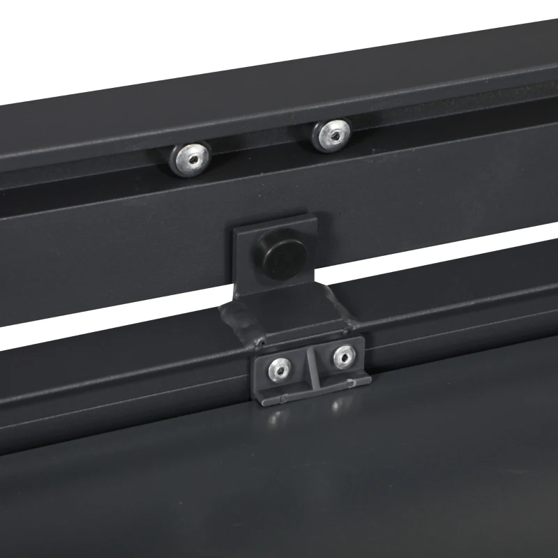 Outsunny Gartenmöbel-Set aus Aluminium und Textilene, ausziehbarer Tisch für 8/12 Personen, 12 stapelbare Stühle, Dunkelgrau
