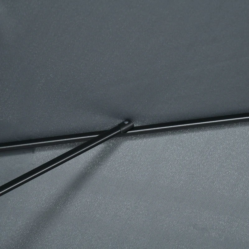 Outsunny Rechteckiger neigbarer Gartenschirm aus Aluminium mit hochdichtem Polyester 3 x 2 m dunkelgrau