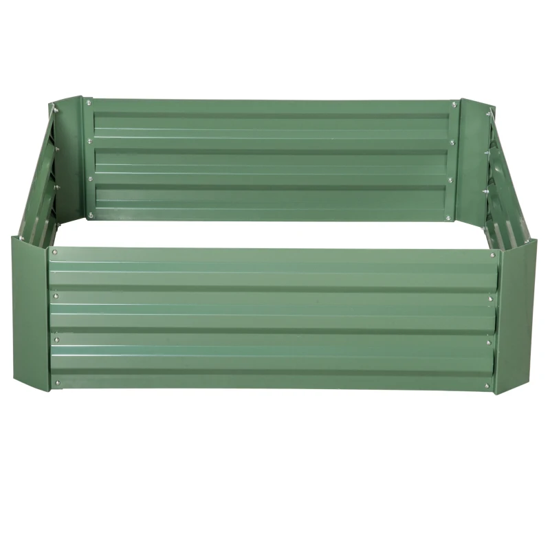 Outsunny Pflanzkasten, 2er-Set, Blumenkasten, offener Boden, Stahlrahmen, grün, (2 x) 100 x 100 x 30 cm