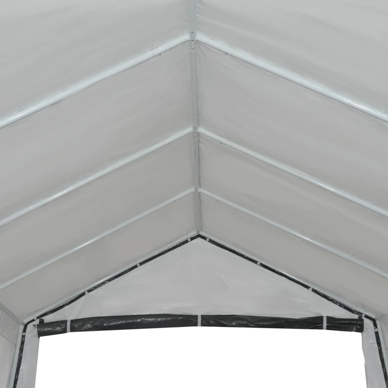 Outsunny Garagenzelt Carport Größe 6L x 3,6B x 2,75H m robustes verzinktes Stahl PE mit hoher Dichte 195 g/m² wasserdicht UV-beständig weiß grau
