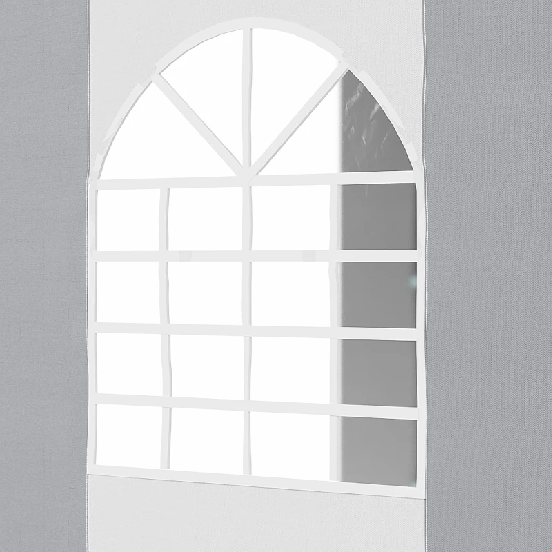 Outsunny Gartenpavillon PE-Planen Seitenwände abnehmbar 2 Kathedralenfenster + 2 Rolltüren 3 x 2 x 2,55 m
