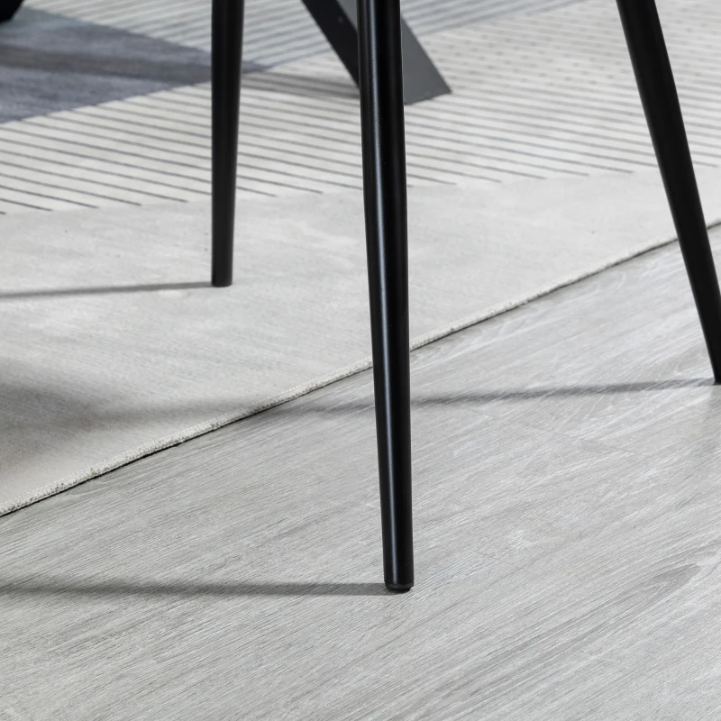 HOMCOM Esszimmerstühle Besucherstühle Design skandinavisch - Set mit 2 Stühlen - Schwarze filigrane Metallbeine