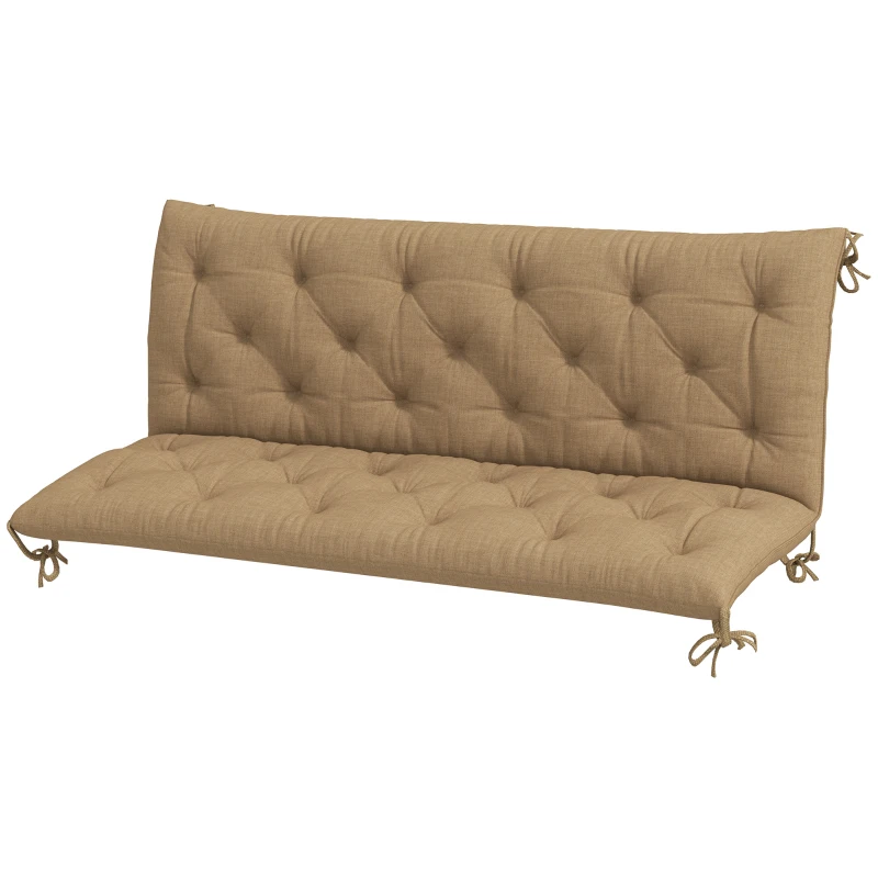 Outsunny Three-Seater Bench Cushion - Khaki