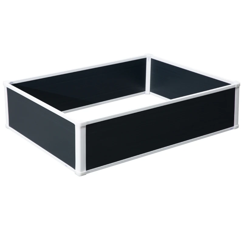 Outsunny Hochbeet, Pflanzkasten, mit Drainagefunktion, Schutz vor Schädlingen, Kunststoff, grau, 120 x 90 x 30 cm