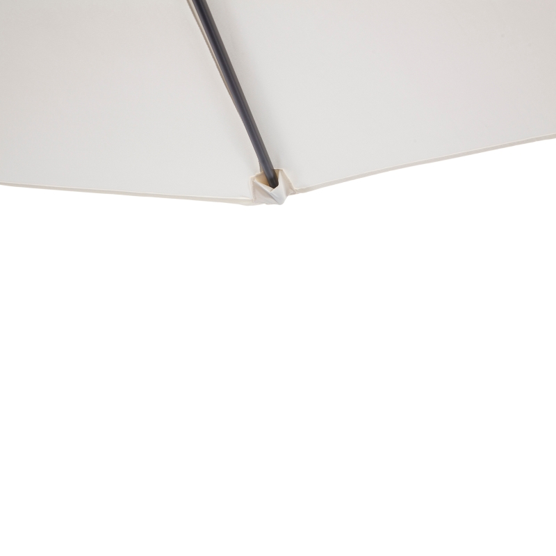 Outsunny Halber Sonnenschirm Ø 2,7 m Balkonsonnenschirm 5 Metallstreben Polyester Creme