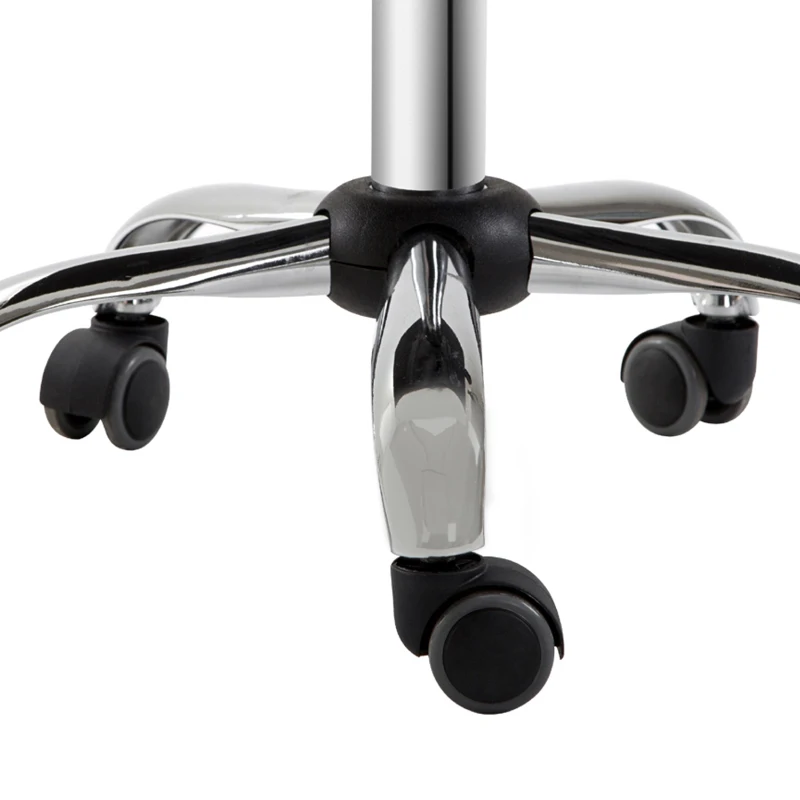 HOMCOM Rollhocker Arbeitsstuhl mit höhenverstellbarer 44-56 cm und Rückenlehne, 360° drehbarer, Weiß