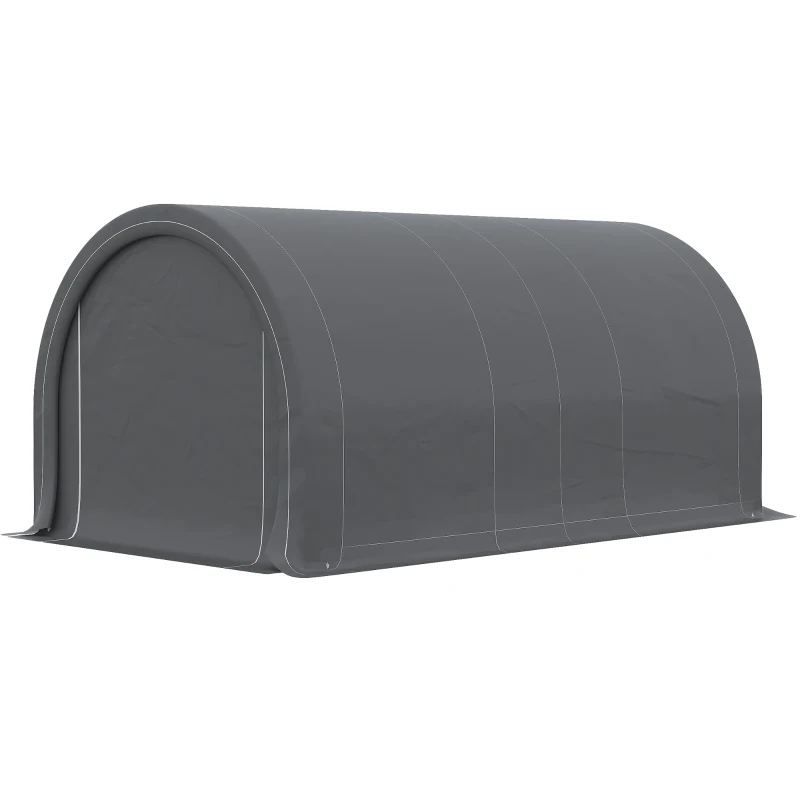 Outsunny Wasserdichtes Carport-Garage UV-Schutz UPF 30 + Seitenwände abnehmbar 5 x 3 m Grau