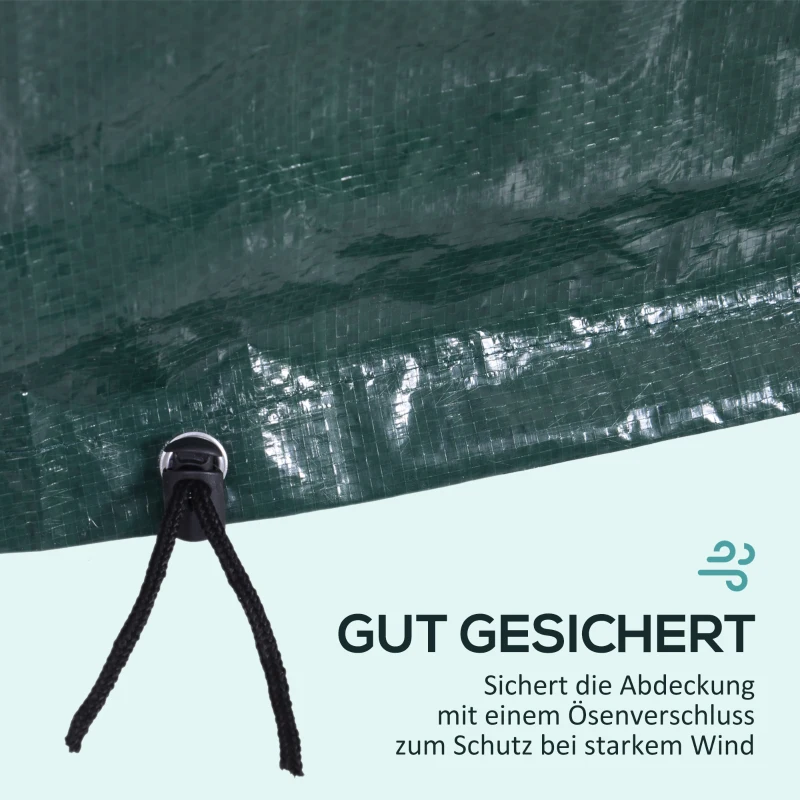 Outsunny Schutzhülle für Gartenmöbel Winterfest Wasserdicht Abdeckung Anti-UV Abdeckplane Gewebe Abdeckhaube für Gartentische Terrassenmöbel Rechteckig 235 x 190 x 90cm Grün
